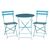 Bolero Pavement Style Chairs in Seaside Blue with Steel Frame Pack of 2
