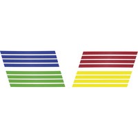 FIRST LOISIRS Lot de 16 bandes de marquage au sol assorties Rouge Bleu Vert Jaune, pvc souple, L1m x P5cm - produit supprimé à épuisement du stock