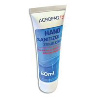 ACROPAQ Gel hydro-alcoolique en tube 80 ml de désinfection pour les mains