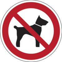 Sicherheitskennzeichnung - Mitführen von Hunden verboten, Rot/Schwarz, 20 cm