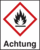 Gefahrenpiktogramm - Achtung, Rot/Schwarz, 6 x 4.3 cm, Folie, Selbstklebend