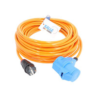 Kalle Adapterkabel Schuko 2,5mm auf CEE 230V Winkel Extreme Signal Orange IP44 5 Meter