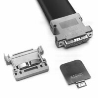 3M™ 3357-4125, D Sub EMI Flat Cable Junction Griffkappe für Stiftstecker, 180° Kabelausgang, Steel, 25-pol, 3357 Serie