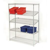 Qwikslot zinc chrome plated shelving units - 5 shelf levels, height 1895mm