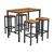 Rectangular wooden bar height table and stool set
