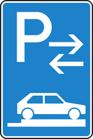 Verkehrszeichen VZ 315-88 Parken auf Gehwegen (Mitte), 630 x 420, 2mm flach, RA 1