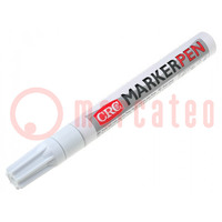 Pen: oliemarker; wit; MARKER PEN; Tip: rond; 3mm