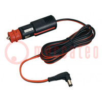 Automotive/main power supply; DC 5,5/2,1 plug; 2A; black; 2m