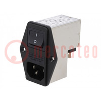 Connector: AC supply; socket; male; 1A; 250VAC; IEC 60320; -25÷85°C