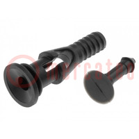 Fastener for fans and protections; plastic; black; 4.5mm