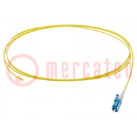 Optic fiber pigtail; LC/UPC; 2m; Optical fiber: 900um; yellow
