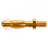 Spina; banana 4mm; 32A; 33VAC; 70VDC; 26mm; dorato; avvitabile