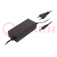 Power supply: switched-mode; 12VDC; 5A; Out: 5,5/2,1; 60W; 0÷40°C