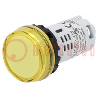 Control lamp; 22mm; YW; -20÷55°C; Illumin: LED; Ø22.5mm; IP65; 24VAC