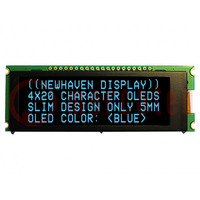 Display: OLED; alfanumeriek; 20x4; Afm: 92x31,5x6,5mm; blauw