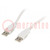 Kabel; USB 2.0; USB-A-stekker,aan beide zijden; 3m; lichtgrijs