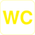 Piktogramm - WC, Gelb, 10 x 10 cm, PVC-Folie, Selbstklebend, Permanent haftend