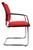 Klassische Freischwinger mit Polster rot mit Armlehnen VE= 2 Stück | OM3054