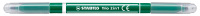 Filzstift und Fineliner in einem STABILO® Trio® 2 in 1, feine Spitze (0,5 mm) + breite Spitze (2 mm), dunkelgrün, CE