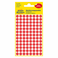 Avery Zweckform etykiety 8mm, czerwony, 104 etykiety, do znakowania, pakowane po 4 szt., 3010, do pisma odręcznego