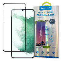 1_Bestsuit 3D Edge Nano Flexi Glass Vollbild-Hartglasfolie mit Rahmen für Samsung Galaxy S22 + (S22 Plus) Transparent