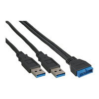 InLine 33447I USB-kabel USB 3.2 Gen 1 (3.1 Gen 1) 0,4 m 2 x USB Zwart