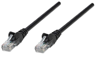 Intellinet Network Patch Cable, Cat5e, 0.5m, Black, CCA, U/UTP, PVC, RJ45, Gold Plated Contacts, Snagless, Booted, Lifetime Warranty, Polybag