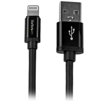 StarTech.com 2 m lange zwarte Apple 8-polige Lightning-connector naar USB-kabel voor iPhone / iPod / iPad