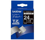 Brother Gloss Laminated Labelling Tape - 24mm, White/Black ruban d'étiquette TZ