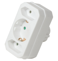 LogiLink LPS221 power plug adapter Type F Type C (Europlug)+Type F White