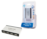 LogiLink USB 2.0 Hub 4-Port 480 Mbit/s Schwarz, Silber