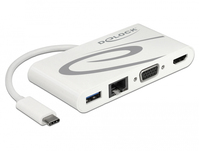 DeLOCK 87731 laptop-dockingstation & portreplikator USB 3.2 Gen 1 (3.1 Gen 1) Type-C Grau, Weiß