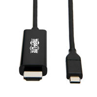 Tripp Lite U444-006-H4K6BE Cable Adaptador USB-C a HDMI (M/M) - 3.1, Gen 1, Thunderbolt 3, 4K @60 Hz, Convertidor en Extremo HDMI, Negro, 1.83 m [6 pies]