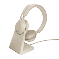 Jabra Evolve2 65, MS Stereo Headset Draadloos Hoofdband Kantoor/callcenter USB Type-A Bluetooth Beige