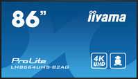 iiyama LH8664UHS-B2AG pantalla de señalización Pantalla plana para señalización digital 2,18 m (86") Wifi 500 cd / m² 4K Ultra HD Negro Procesador incorporado Android 24/7