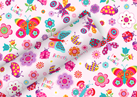 Braun + Company Geschenkpapier 2mx70cm, Flying Friends hellrosa
