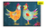 Salonloewe Rainbow Chicken petrol Dekorative Fußmatte Drinnen Rechteckig Mehrfarbig