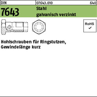 DIN 7643 St. 8 - 3 M 12 x 1,5 galv. verzinkt gal Zn VE=S