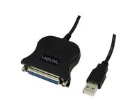 LogiLink USB-Kabel D-Sub 25-pin parallel St/Bu 1.80m bk