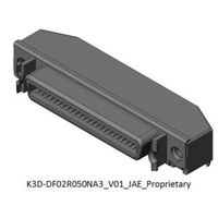 JAE DF02 Sub-D Steckverbinder Buchse abgewinkelt, 50-polig / Raster 1.27mm, THT Lötanschluss
