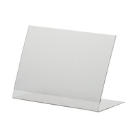 Tischaufsteller / Menükartenhalter / L-Ständer aus Hartfolie | 0,4 mm entspiegelt DIN A6 Querformat 65 mm