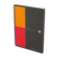 Oxford International B5 Hardcover doppelspiralgebundenes Notebook, kariert 5 mm, 80 Blatt, grau, SCRIBZEE® kompatibel