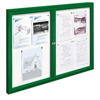 Tradition Dual Door Outdoor Poster Case - 8x A4 - RAL 6005 - Green