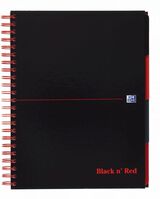 Oxford Black n Red Project Book A4 Hardback Wirebound Ruled Margin SCRIB(Pack 3)
