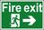 Spectrum Industrial Fire Exit RM Arrow Right S/A PVC Sign 300x200mm 1504