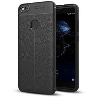 NALIA Leather Look Case compatible with Huawei P10 Lite, Ultra-Thin Silicone Protective Phone Cover Rubber-Case Gel Soft Skin, Shockproof Slim Back Bumper Protector Back-Case Sm...
