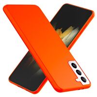 NALIA Neon Handy Hülle für Samsung Galaxy S21, Silikon Case Cover Bumper Etui Orange