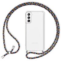 NALIA Necklace Cover with Band compatible with Samsung Galaxy S21 Case, Transparent Protective Hardcase & Adjustable Holder Strap, Easy to Carry Crossbody Phone Bumper Rugged Bl...