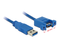 Kabel USB 3.0 Typ-A Stecker an USB 3.0 Typ-A Buchse zum Einbau 1m, Delock® [85112]