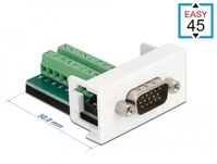 Easy 45 Modul VGA Stecker zu Terminalblock 22,5 x 45 mm, Delock® [81347]